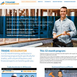 Tradie Accelerator has launched a new website, offering face-to-face training for tradies.